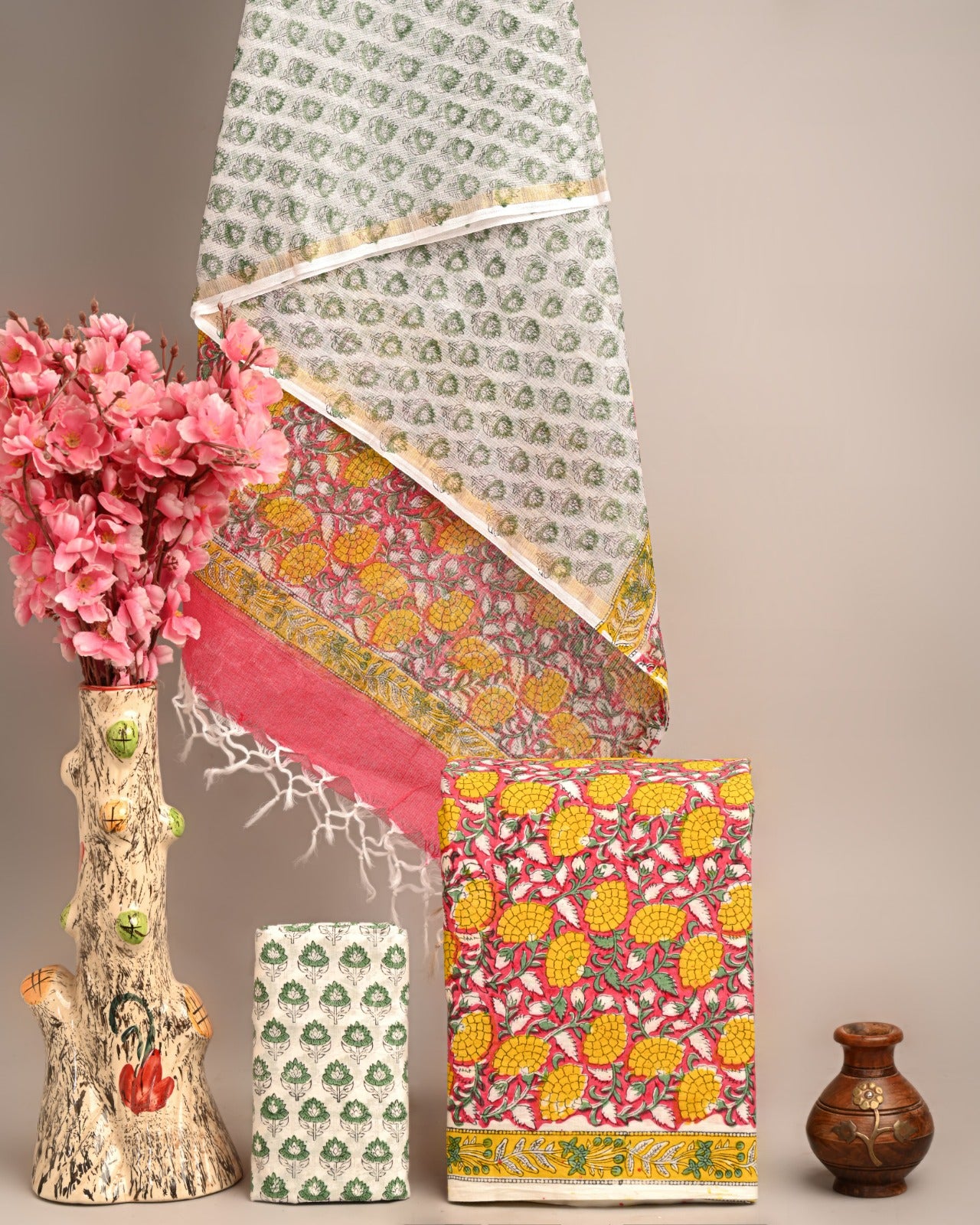 Dress Material -Pure Cotton Suit with Kota Doria Dupatta