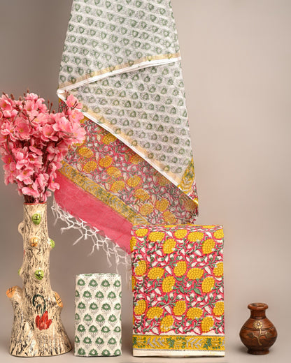 Dress Material -Pure Cotton Suit with Kota Doria Dupatta