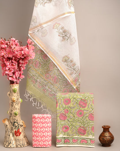 Dress Material -Pure Cotton Suit with Kota Doria Dupatta