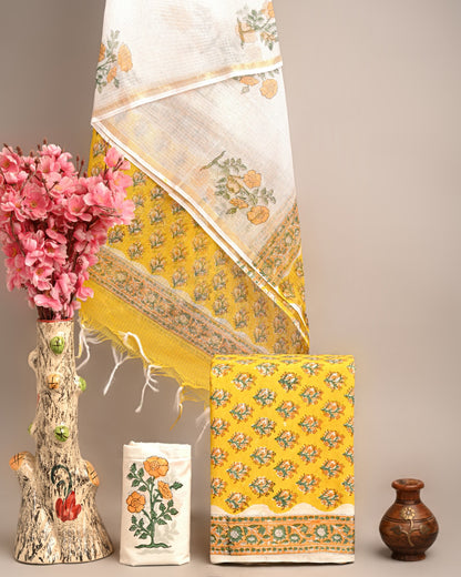 Dress Material -Pure Cotton Suit with Kota Doria Dupatta