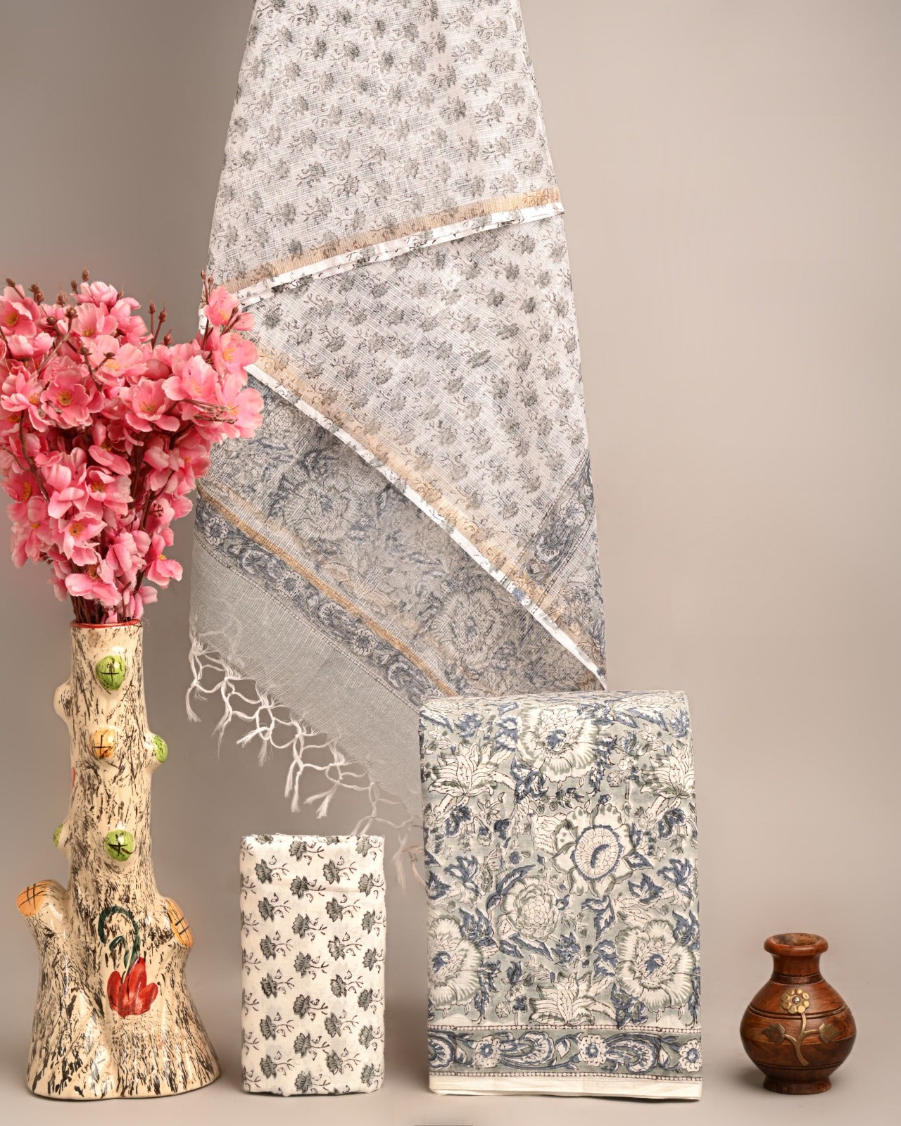 Dress Material -Pure Cotton Suit with Kota Doria Dupatta