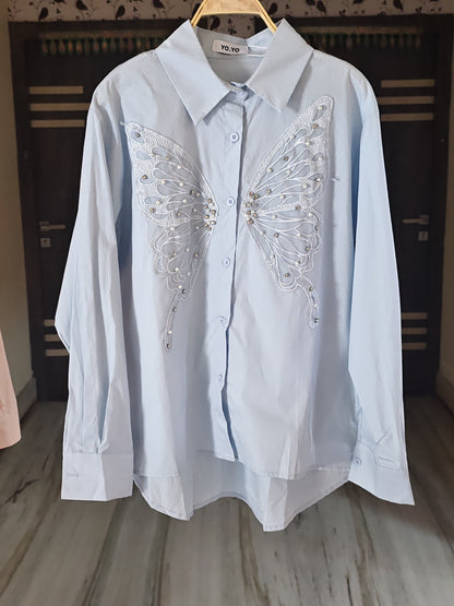 Liza Luxury Pearl Embedded Shirt ❤️