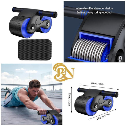 2 In 1 Push-up Flat Support Automatic Rebound Abdominal Wheel Abs Workout