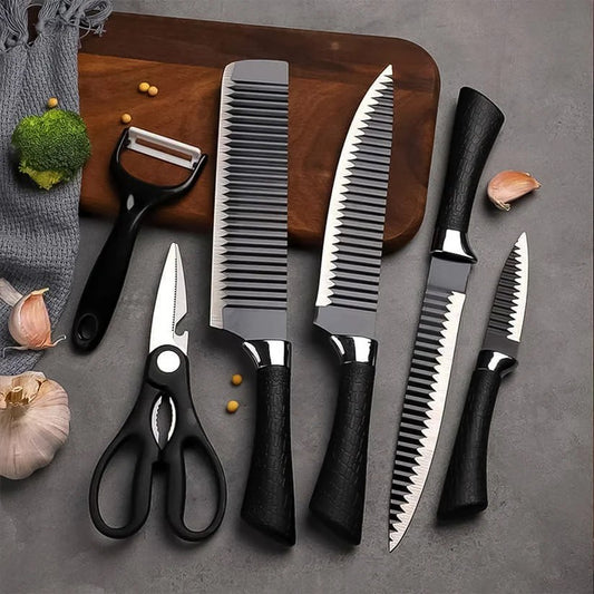 Carbon Black 6 pcs Kitchen Knife Sets