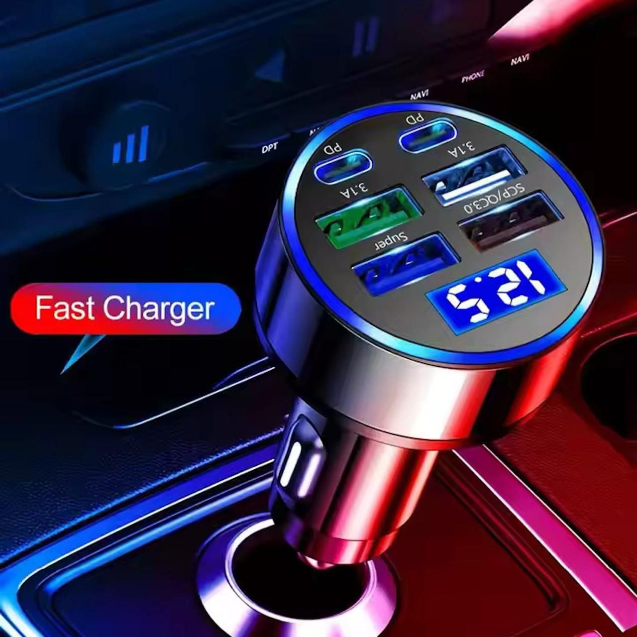 6 In 1 Car Charger | USB Car Charger